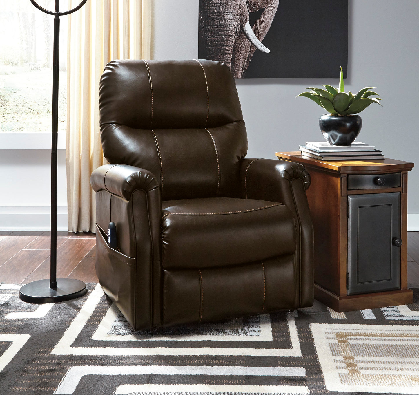 Ashley Signature Design Markridge Power Lift Recliner Chocolate 3500312