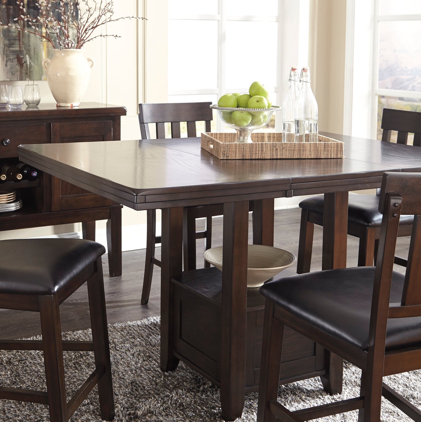 Ashley Signature Design Haddigan Counter Height Dining Extension Table Dark Brown D596-42