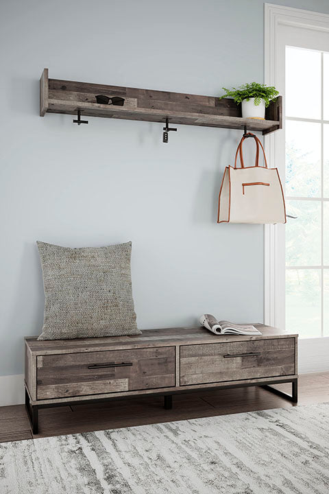 Ashley Signature Design Neilsville Wall Mounted Coat Rack with Shelf Multi Gray EA2120-151