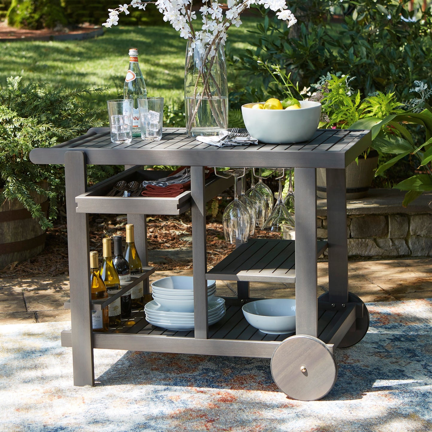 Ashley Signature Design Kailani Serving Cart Gray P030-661