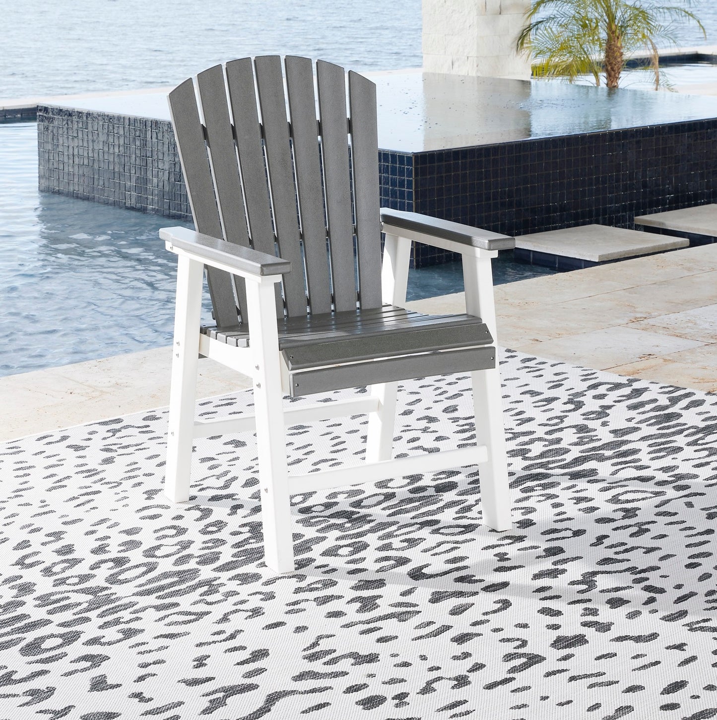 Ashley Signature Design Transville Outdoor Dining Arm Chair (Set of 2) Gray/White P210-601A