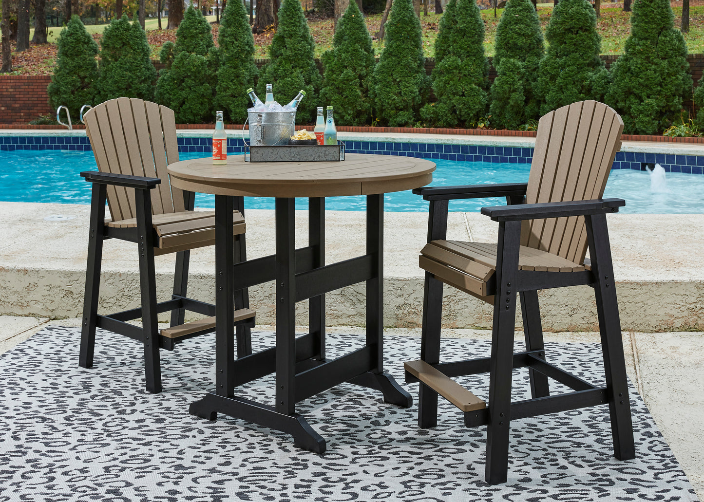 Ashley Signature Design Fairen Trail Barstool (Set of 2) Black/Driftwood P211-130