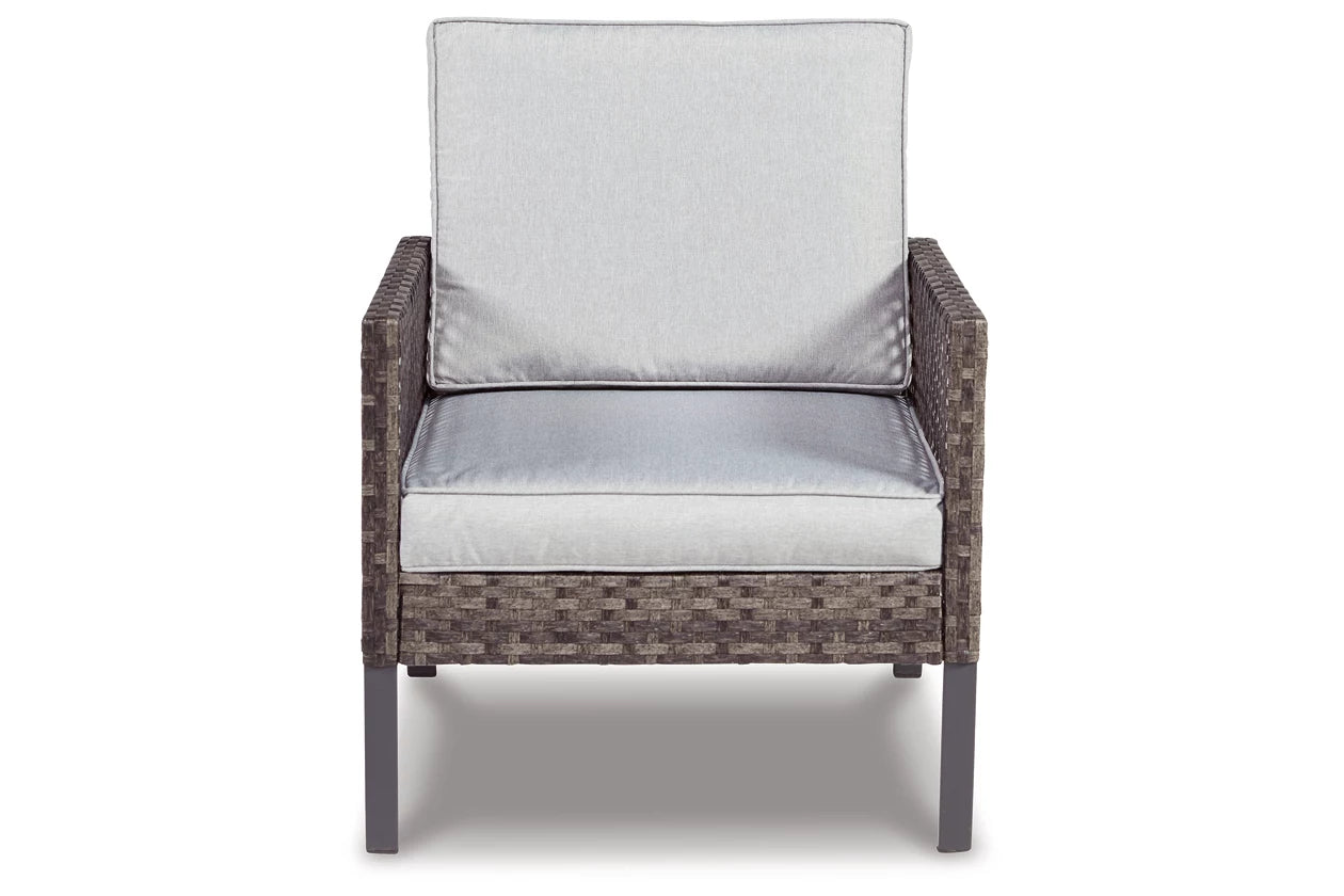 Ashley Signature Design Lainey Outdoor Love/Chairs/Table Set (Set of 4) Two-tone Gray P338-080