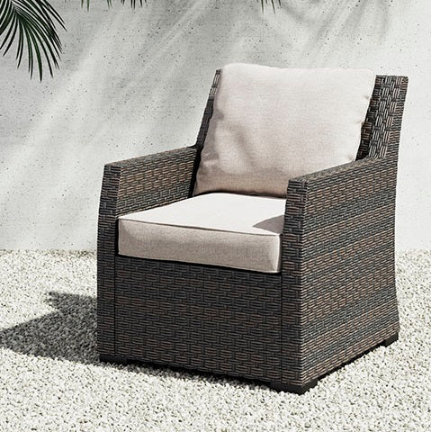 Ashley Signature Design Easy Isle Lounge Chair with Cushion Dark Brown/Beige P455-820