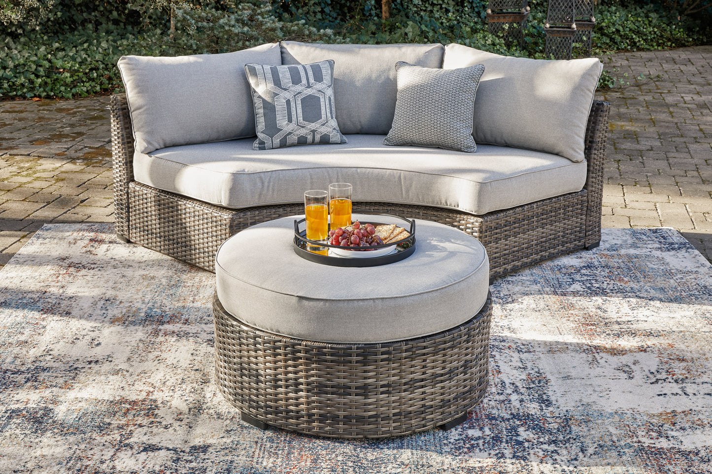 Ashley Signature Design Harbor Court Ottoman with Cushion Gray P459-814