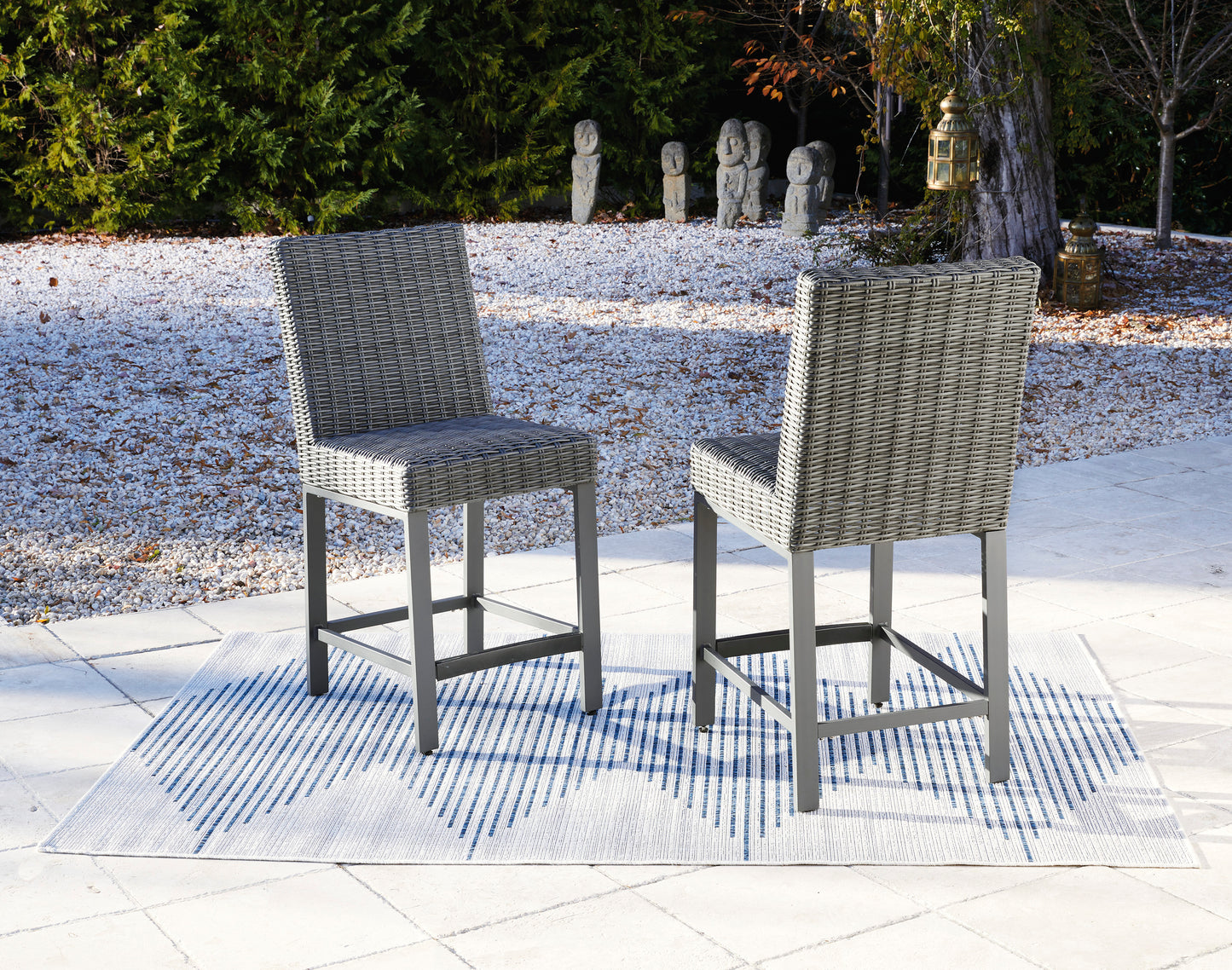 Ashley Signature Design Palazzo Outdoor Barstool (Set of 2) Gray P520-130