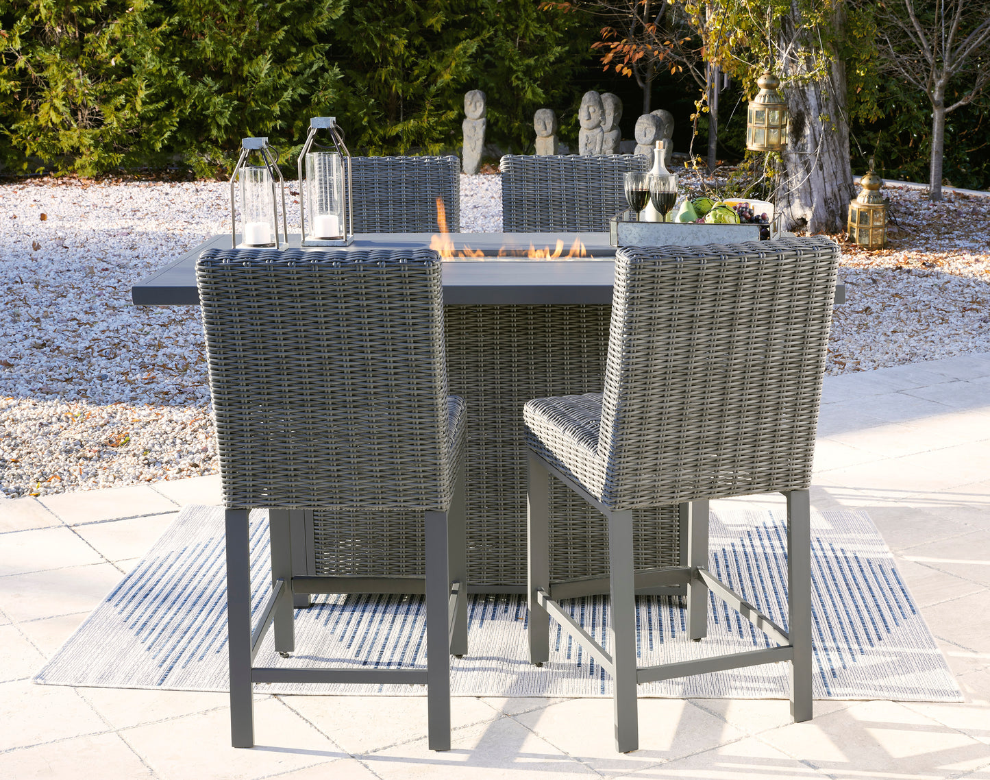 Ashley Signature Design Palazzo Outdoor Barstool (Set of 2) Gray P520-130