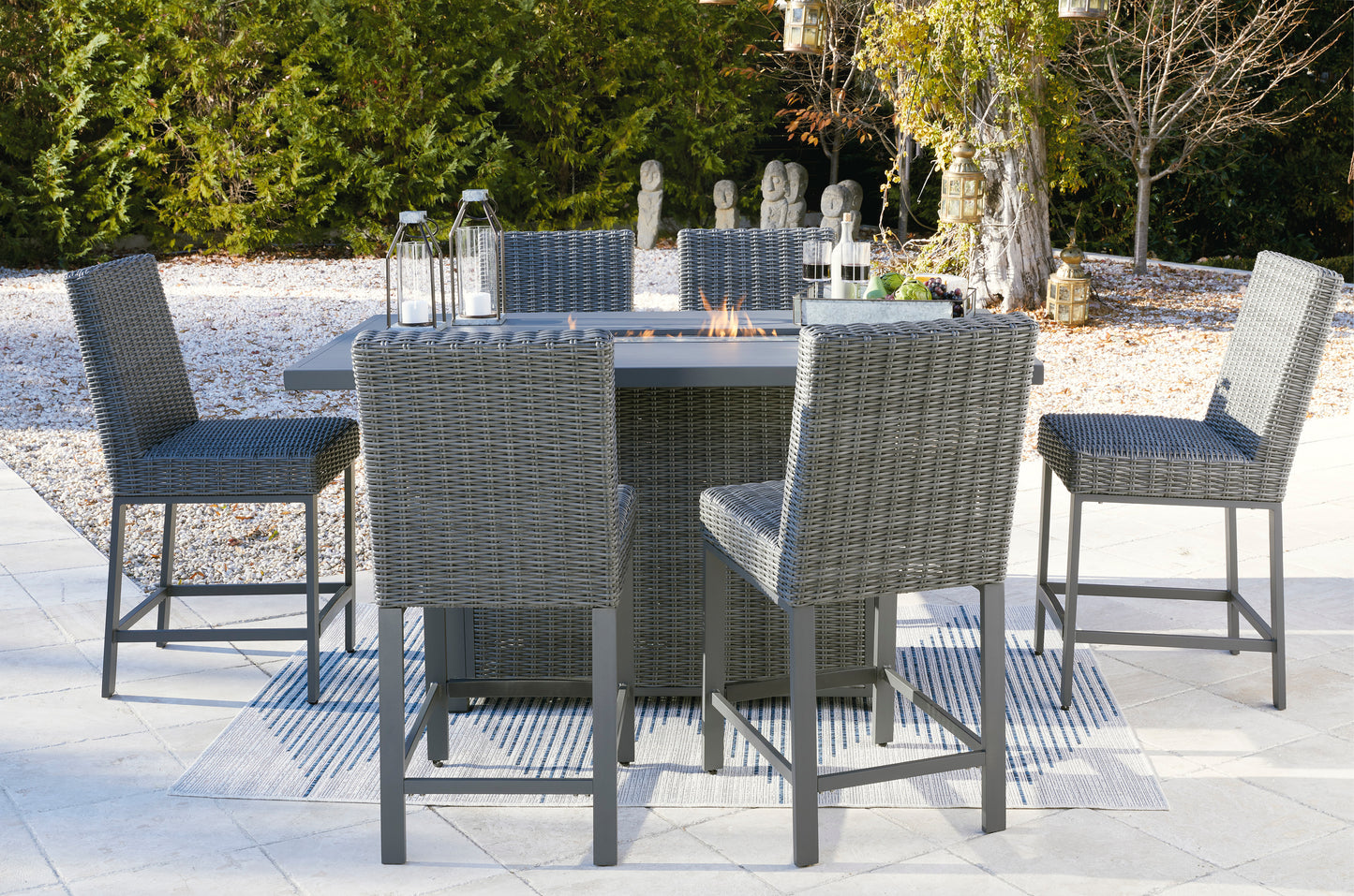 Ashley Signature Design Palazzo Outdoor Barstool (Set of 2) Gray P520-130