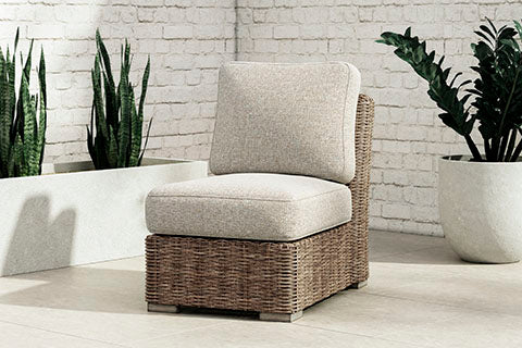 Ashley Signature Design Beachcroft Armless Chair with Cushion Beige P791-846