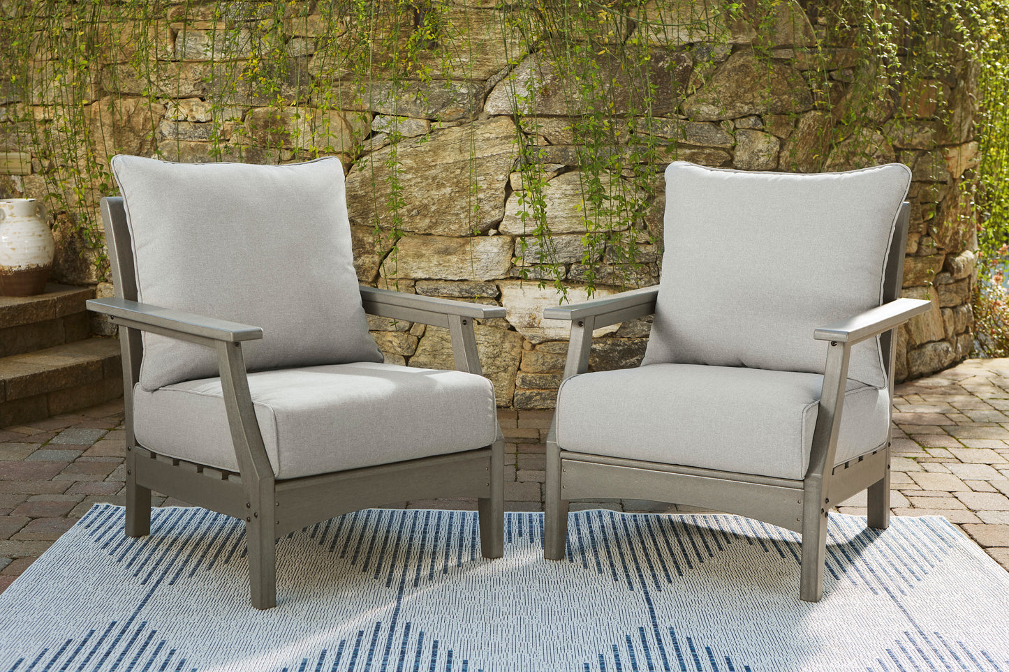 Ashley Signature Design Visola Lounge Chair with Cushion (Set of 2) Gray P802-820