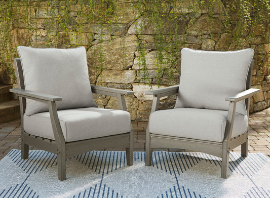 Ashley Signature Design Visola Lounge Chair with Cushion (Set of 2) Gray P802-820