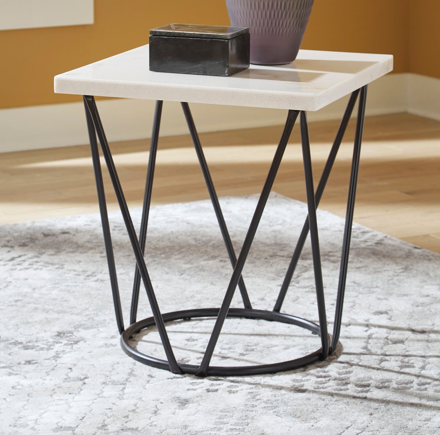 Ashley Signature Design Vancent End Table White/Black T630-2