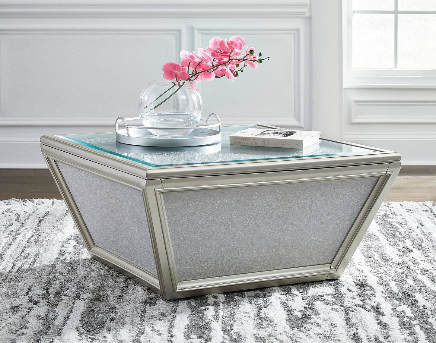 Ashley Signature Design Traleena Coffee Table Silver Finish T957-8