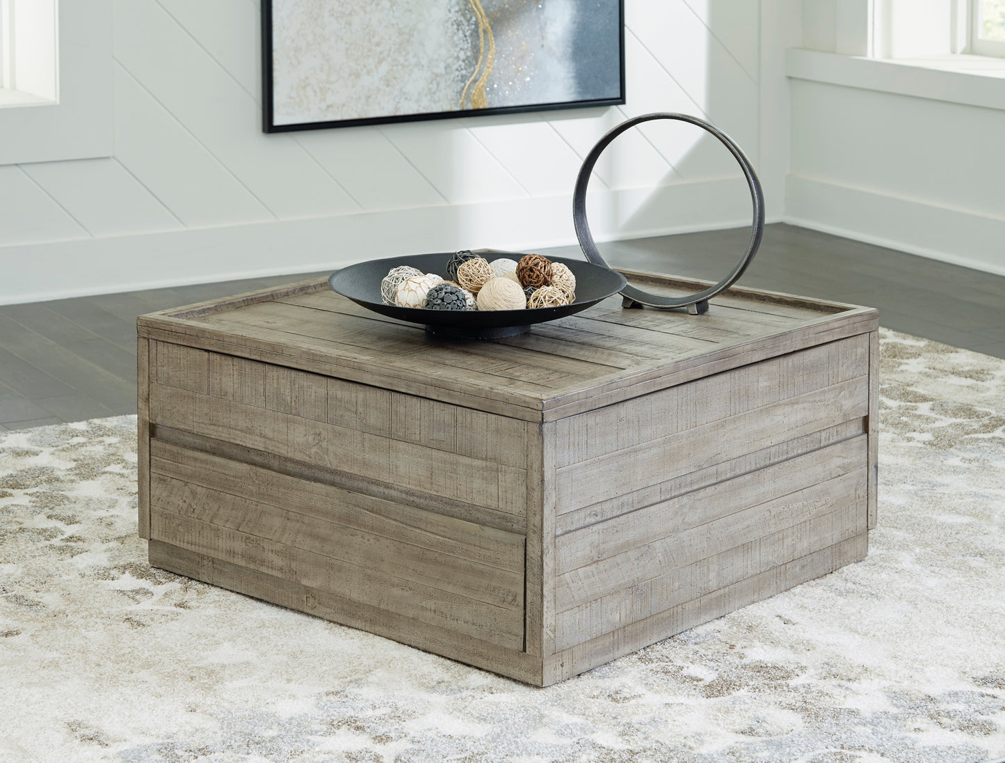 Ashley Signature Design Krystanza Lift Top Coffee Table Weathered Gray T990-00