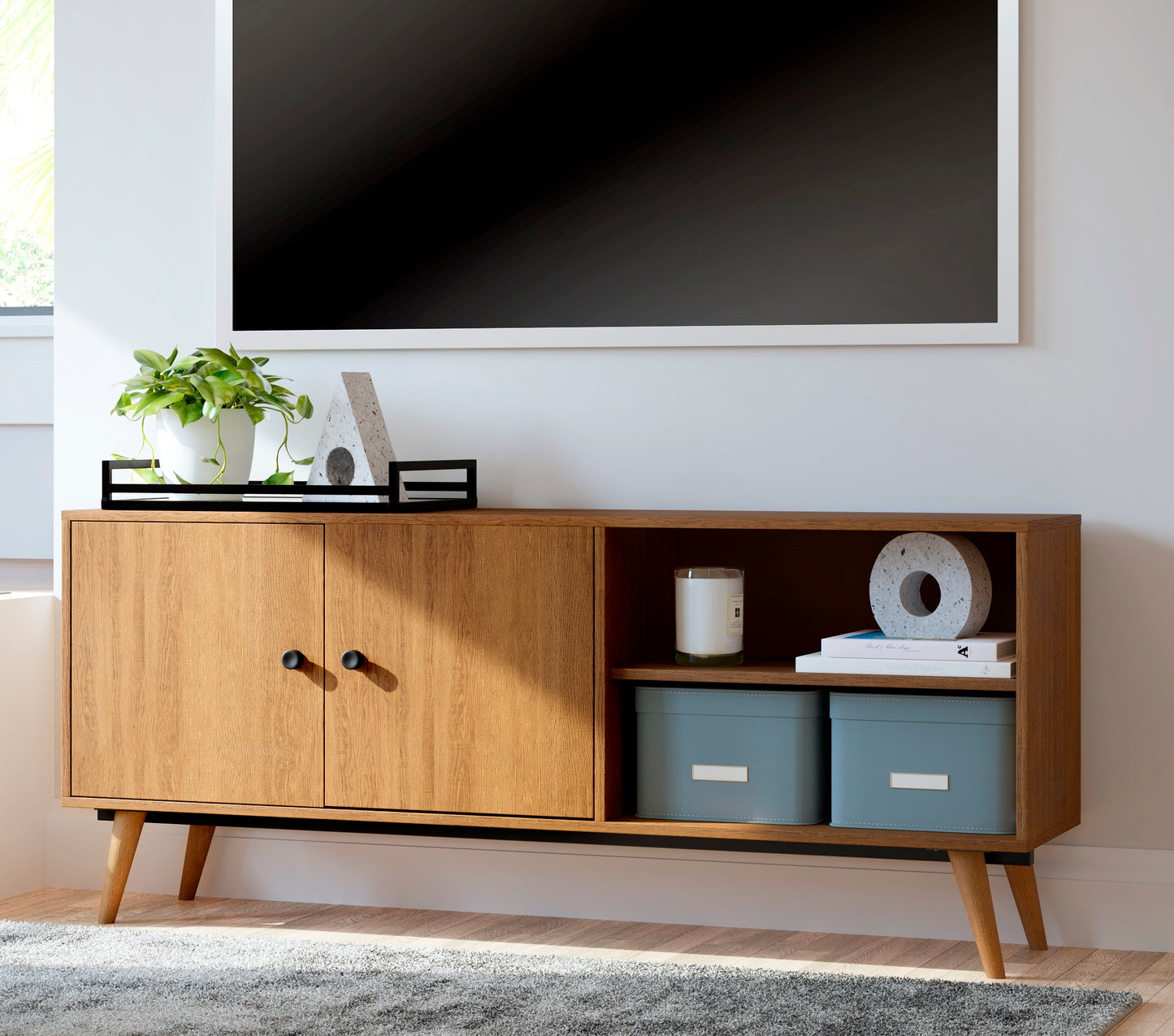 Ashley Signature Design Thadamere TV Stand Brown W060-58