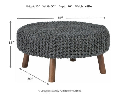 Ashley Signature Design Jassmyn Oversized Accent Ottoman Charcoal A3000216