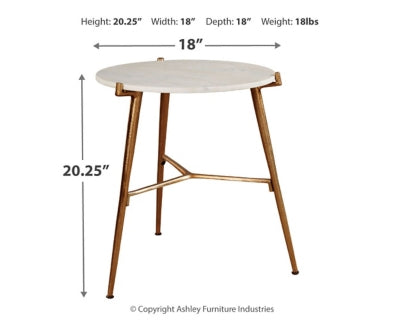 Ashley Signature Design Chadton Accent Table White/Gold Finish A4000004