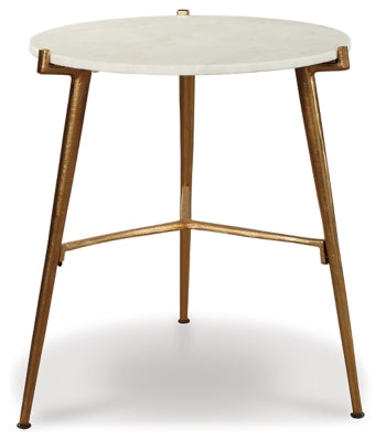 Ashley Signature Design Chadton Accent Table White/Gold Finish A4000004