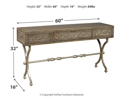 Ashley Signature Design Quinnland Sofa/Console Table Antique Black A4000077