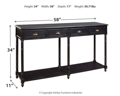 Ashley Signature Design Eirdale Sofa/Console Table Black A4000189