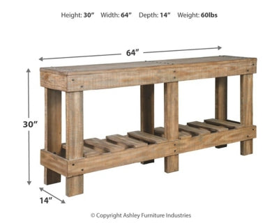 Ashley Signature Design Susandeer Sofa/Console Table Brown A4000219