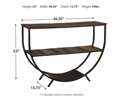 Ashley Signature Design Lamoney Sofa/Console Table Gray/White/Brown A4000234