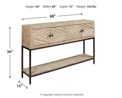 Ashley Signature Design Roanley Sofa/Console Table Distressed White A4000262