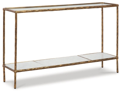 Ashley Signature Design Ryandale Console Sofa Table Antique Brass Finish A4000443