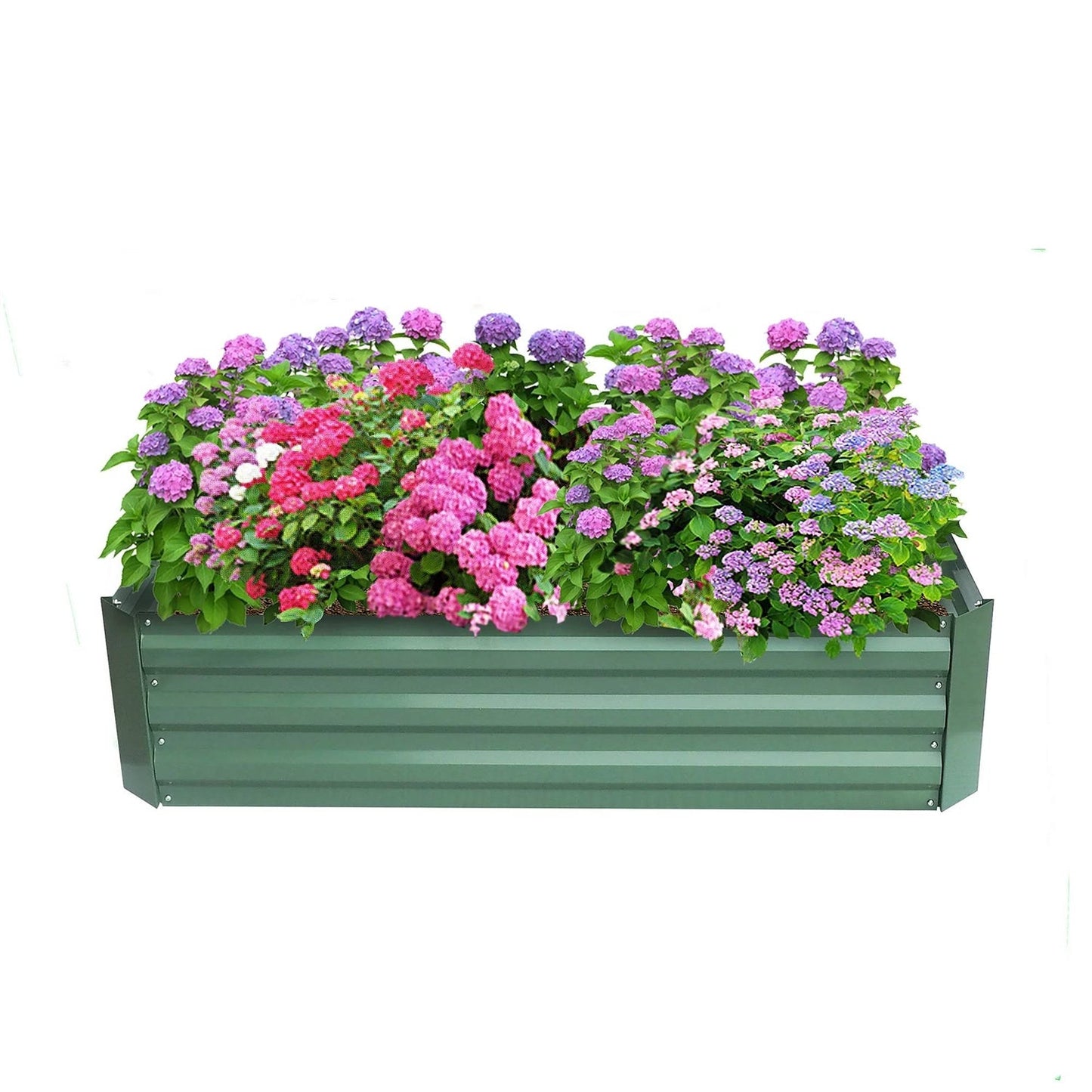 4-ft x 3-ft x 11-inch Raised Garden Bed Planter Box in Green Steel Metal