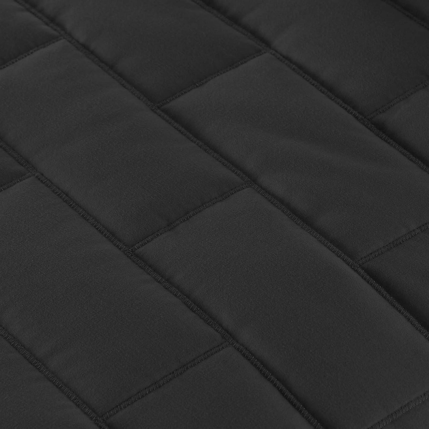 Twin/Twin XL Black Modern Brick Stitch Microfiber Reversible 2 Piece Quilt Set