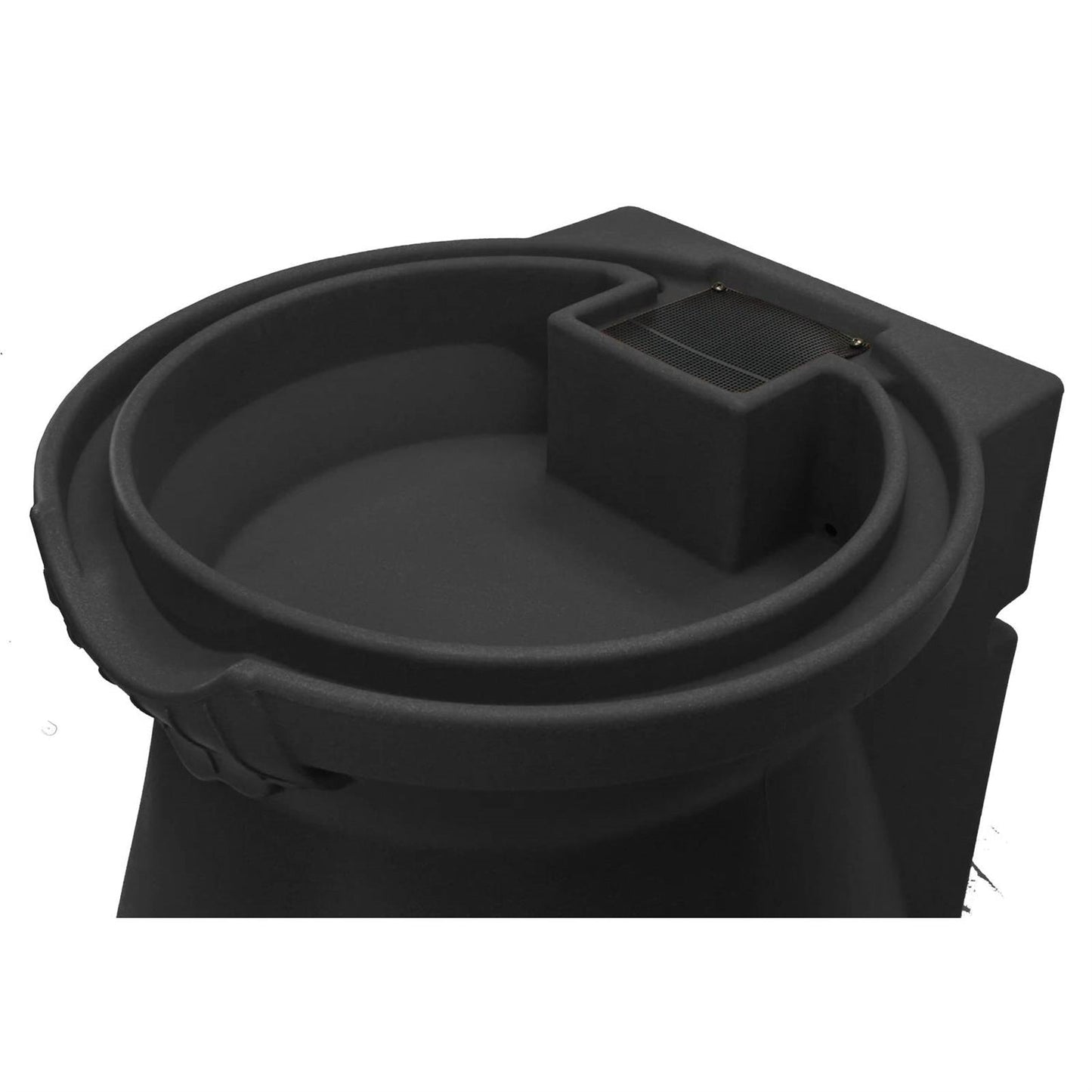 Black 65-Gallon Plastic Urn Rain Barrel with Planter Top