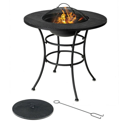 4 in 1 Fire Pit, Grill Cooking BBQ Grate, Ice Bucket, Dining Table