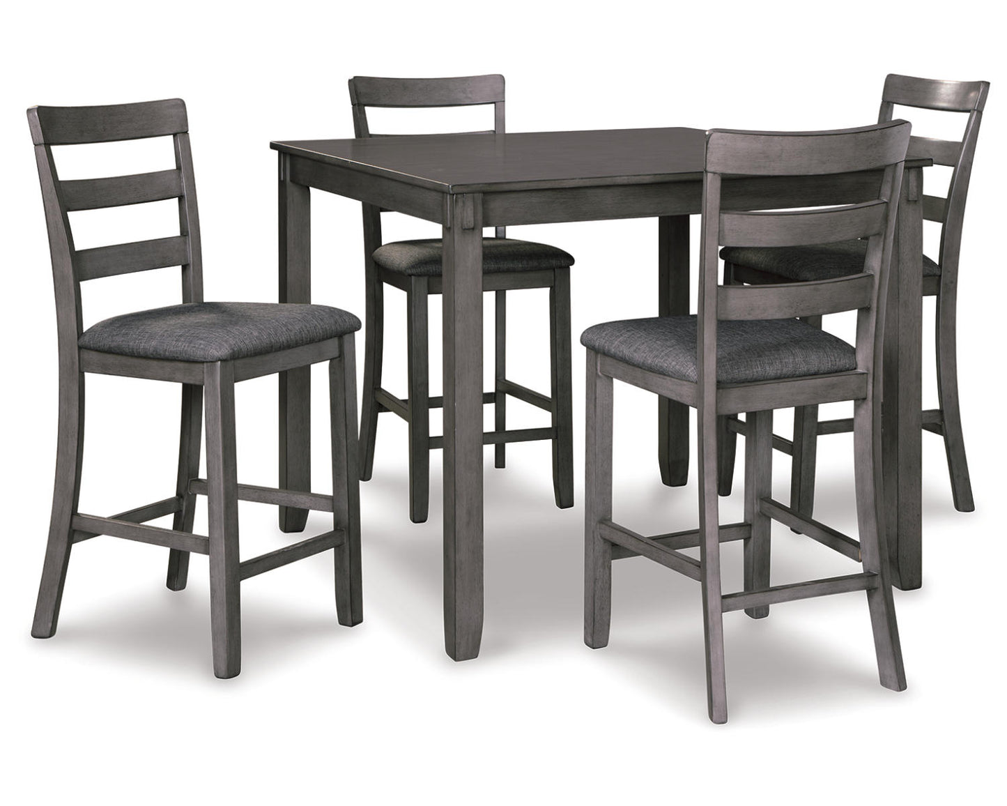 Ashley Signature Design Bridson Counter Height Dining Table and Bar Stools (Set of 5) Black/Gray D383-223