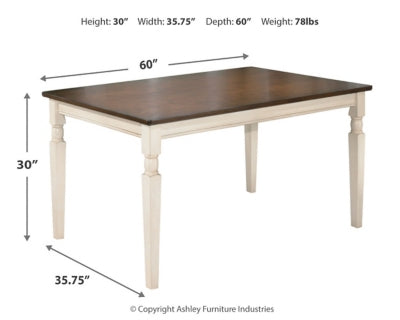 Ashley Signature Design Whitesburg Dining Table Brown/Cottage White D583-25