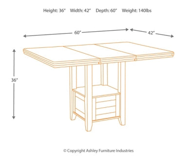 Ashley Signature Design Haddigan Counter Height Dining Extension Table Dark Brown D596-42