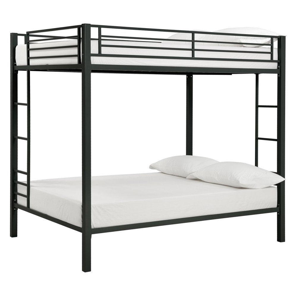 Full over Full size Sturdy Black Metal Bunk Bed