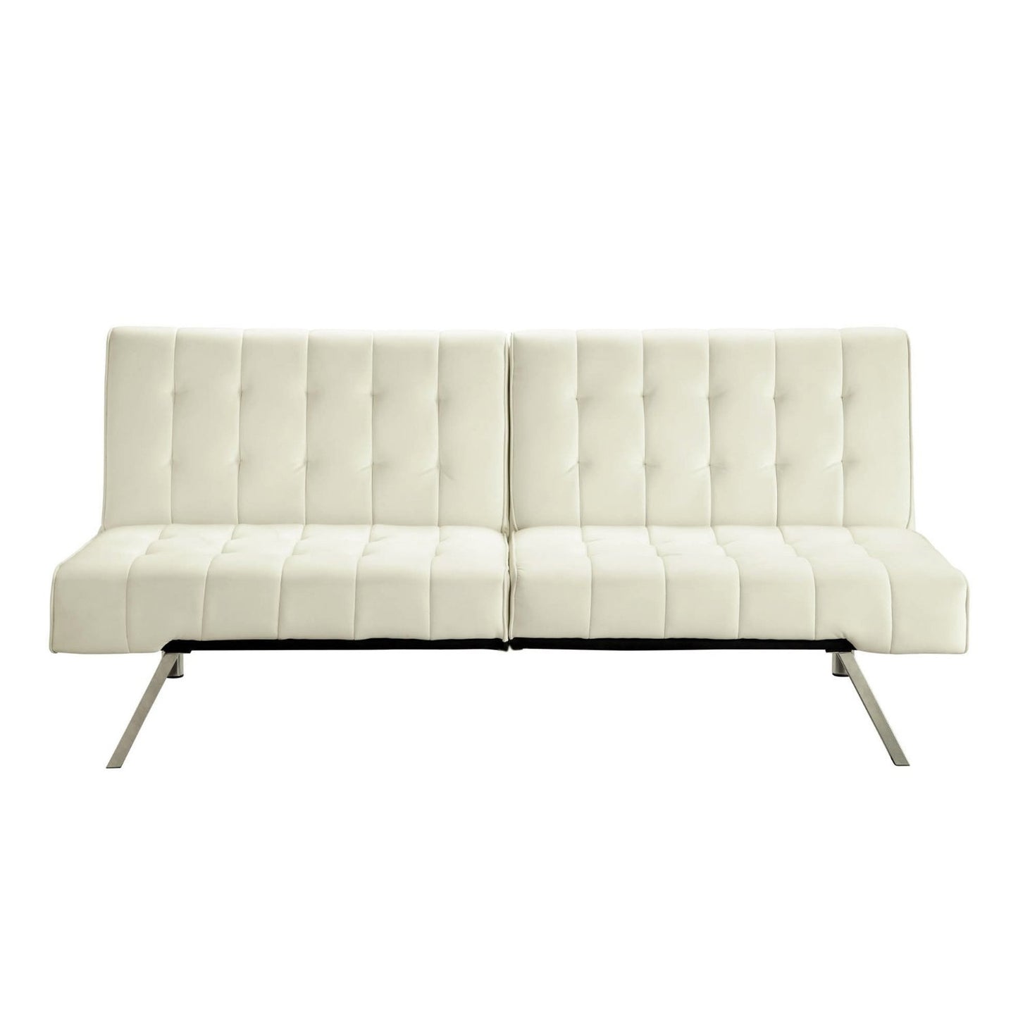 Splitback Multi-Position Futon Sofa Sleeper in Vanilla