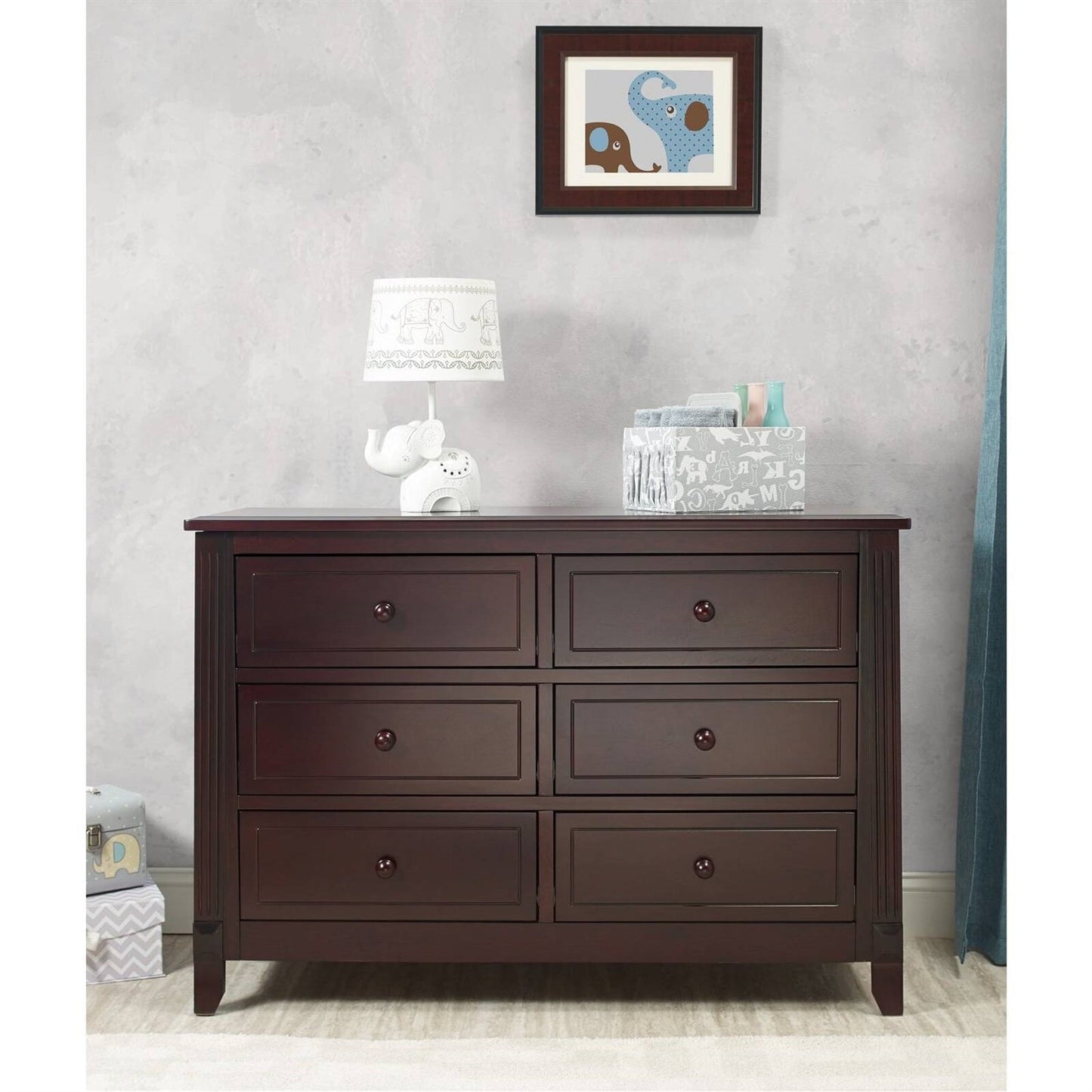 3 Piece Crib Changing Station 6 Drawer Dresser Nursery Furniture Set Espresso