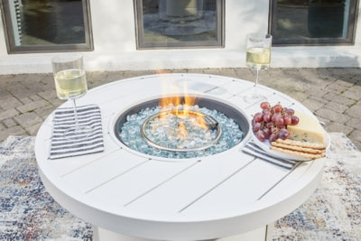 Ashley Signature Design Sundown Treasure Fire Pit Table White P011-776