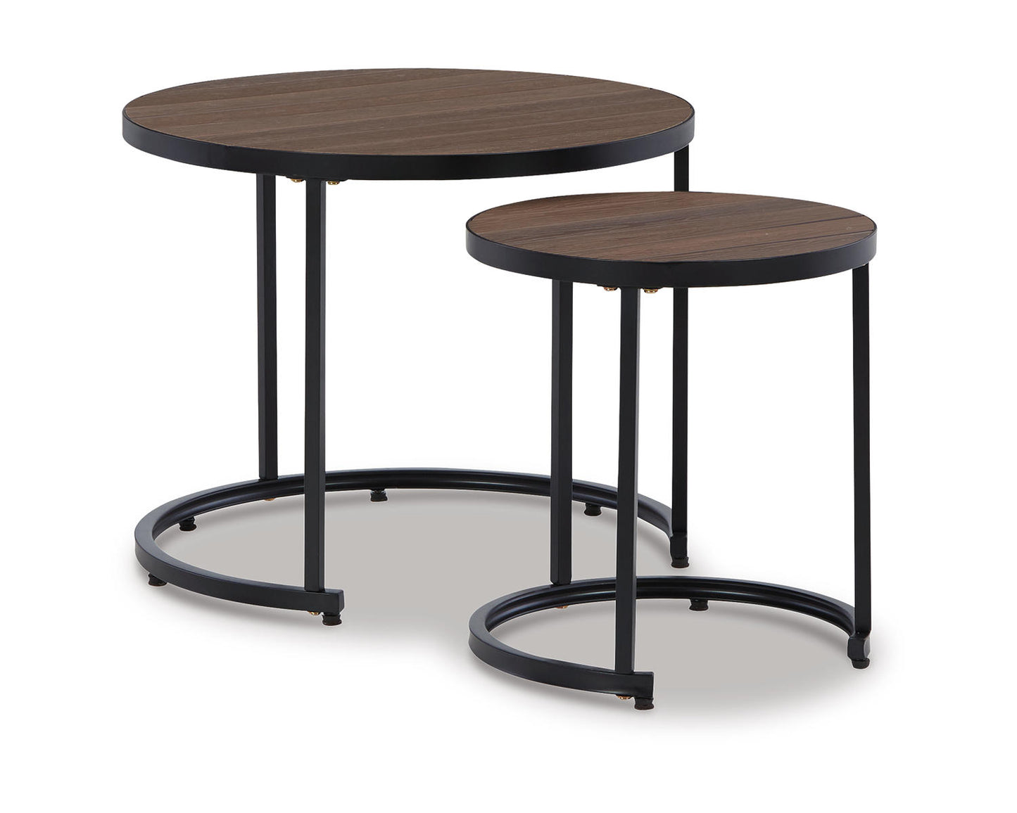 Ashley Signature Design Ayla Outdoor Nesting End Tables (Set of 2) Black/Gray;Brown/Beige P020-716