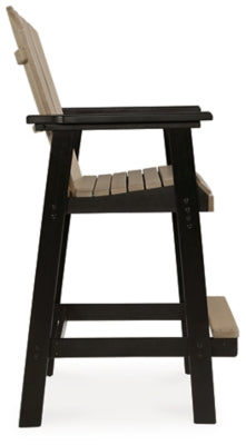 Ashley Signature Design Fairen Trail Barstool (Set of 2) Black/Driftwood P211-130