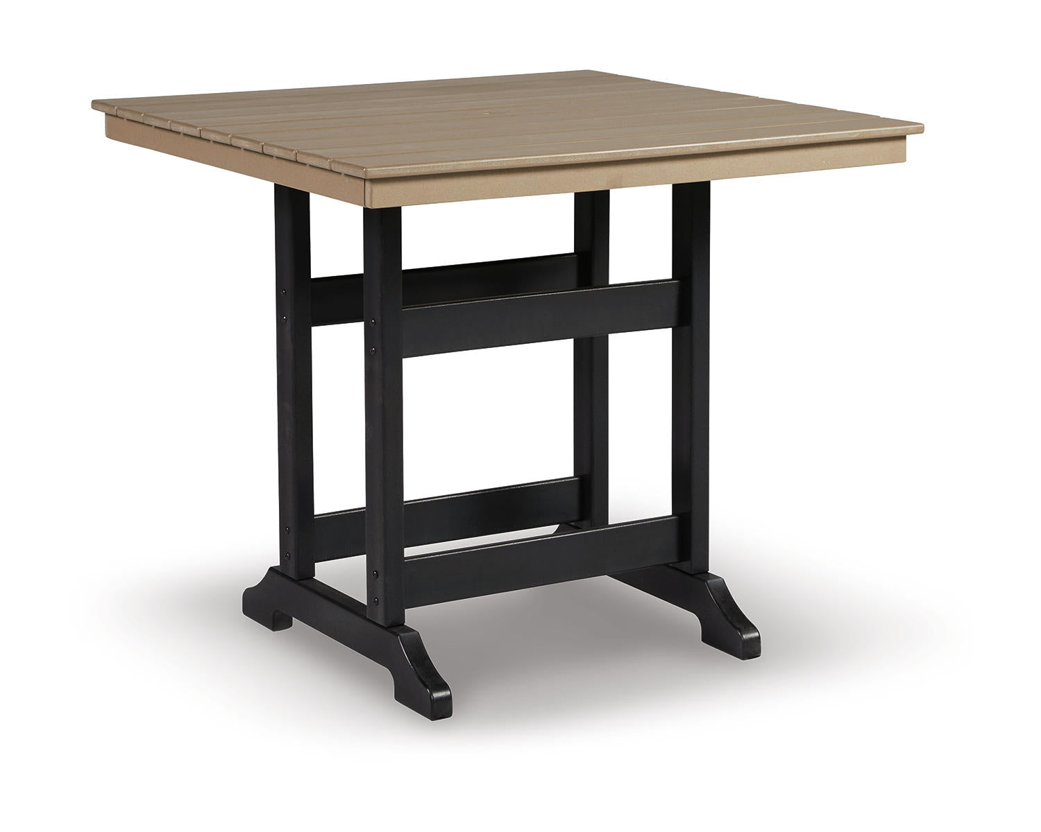 Ashley Signature Design Fairen Trail Outdoor Counter Height Dining Table Black;Driftwood P211-632