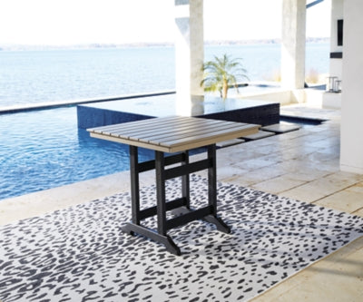 Ashley Signature Design Fairen Trail Outdoor Counter Height Dining Table Black/Driftwood P211-632