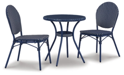 Ashley Signature Design Odyssey Blue Outdoor Table and Chairs (Set of 3) Blue P216-050