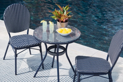 Ashley Signature Design Odyssey Blue Outdoor Table and Chairs (Set of 3) Blue P216-050