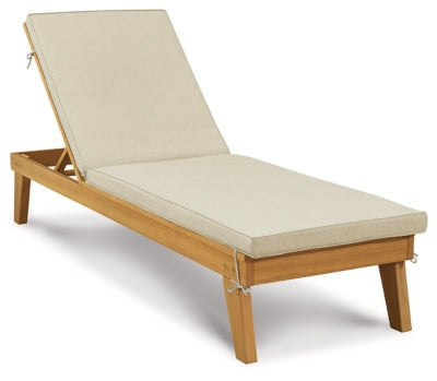 Ashley Signature Design Byron Bay Chaise Lounge with Cushion Light Brown P285-815