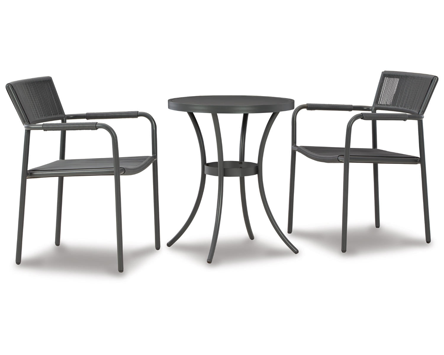 Ashley Signature Design Crystal Breeze 3-Piece Table and Chair Set Black/Gray P304-050