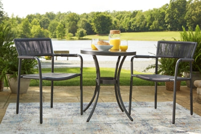 Ashley Signature Design Crystal Breeze 3-Piece Table and Chair Set Gray P304-050