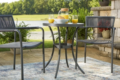 Ashley Signature Design Crystal Breeze 3-Piece Table and Chair Set Gray P304-050