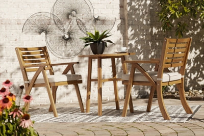 Ashley Signature Design Vallerie Outdoor Chairs with Table Set (Set of 3) Brown P305-050